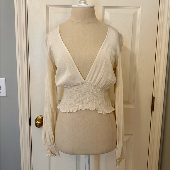 Urban Outfitters UO Ruth V-Neck Blouse in White - Picture 6 of 9